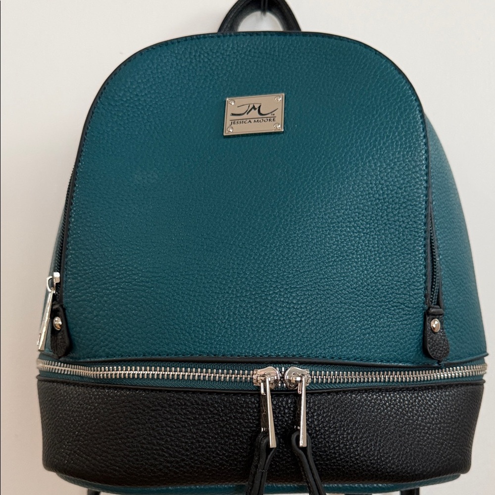 Jessica McClintock Teal and Black Backpack